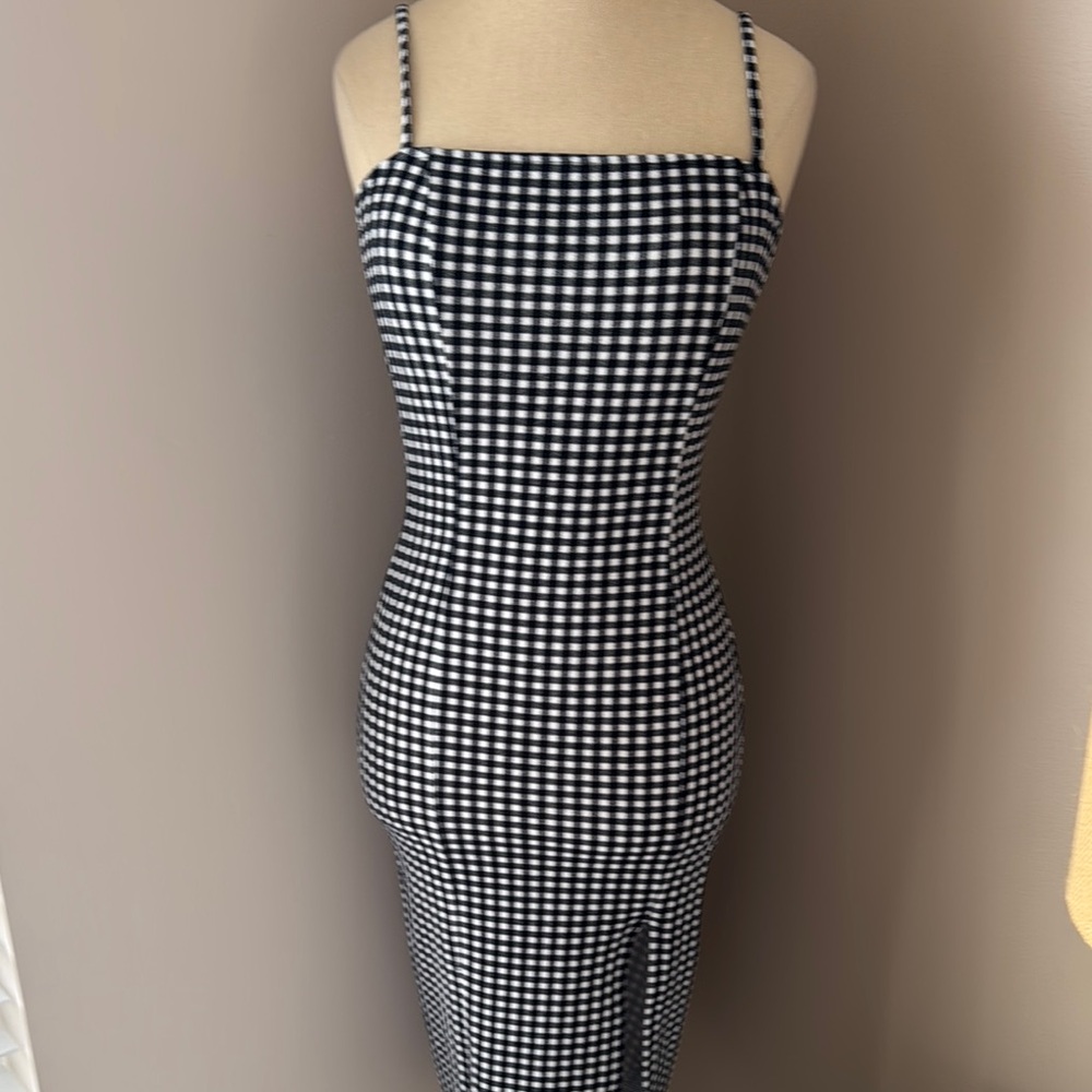 Black and White Checkered Women's Dress